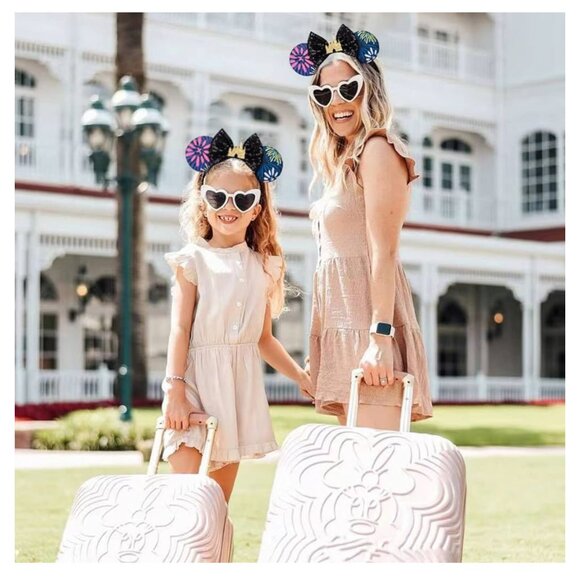 Minnie Mouse Ears Headband Black Sequin Castle Bow (SKU: 123MI) - Picture 8 of 9